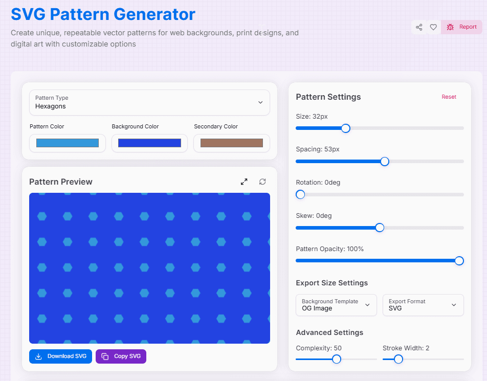 SVG Pattern Generator Preview